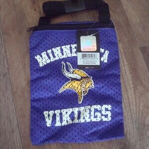 MINNESOTA VIKINGS 6X8‎ JERSEY BAG PURSE VINTAGE ZIPPER L4